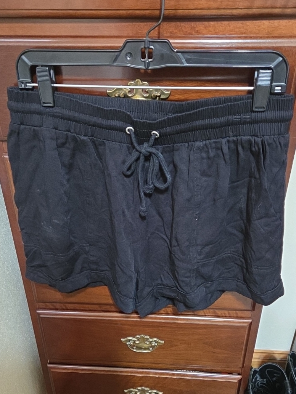 Hem & Thread Black Athletic Drawstring Shorts